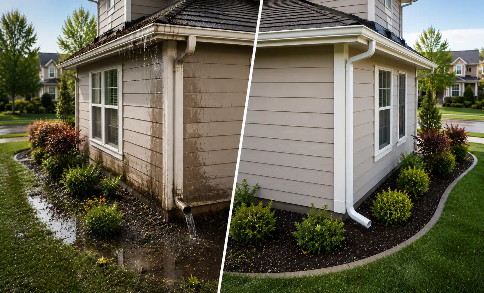 Acorn Clog Cleared — Roseville, CA Acorn-clogged downspout elbow cleared during gutter cleaning in Roseville, CA