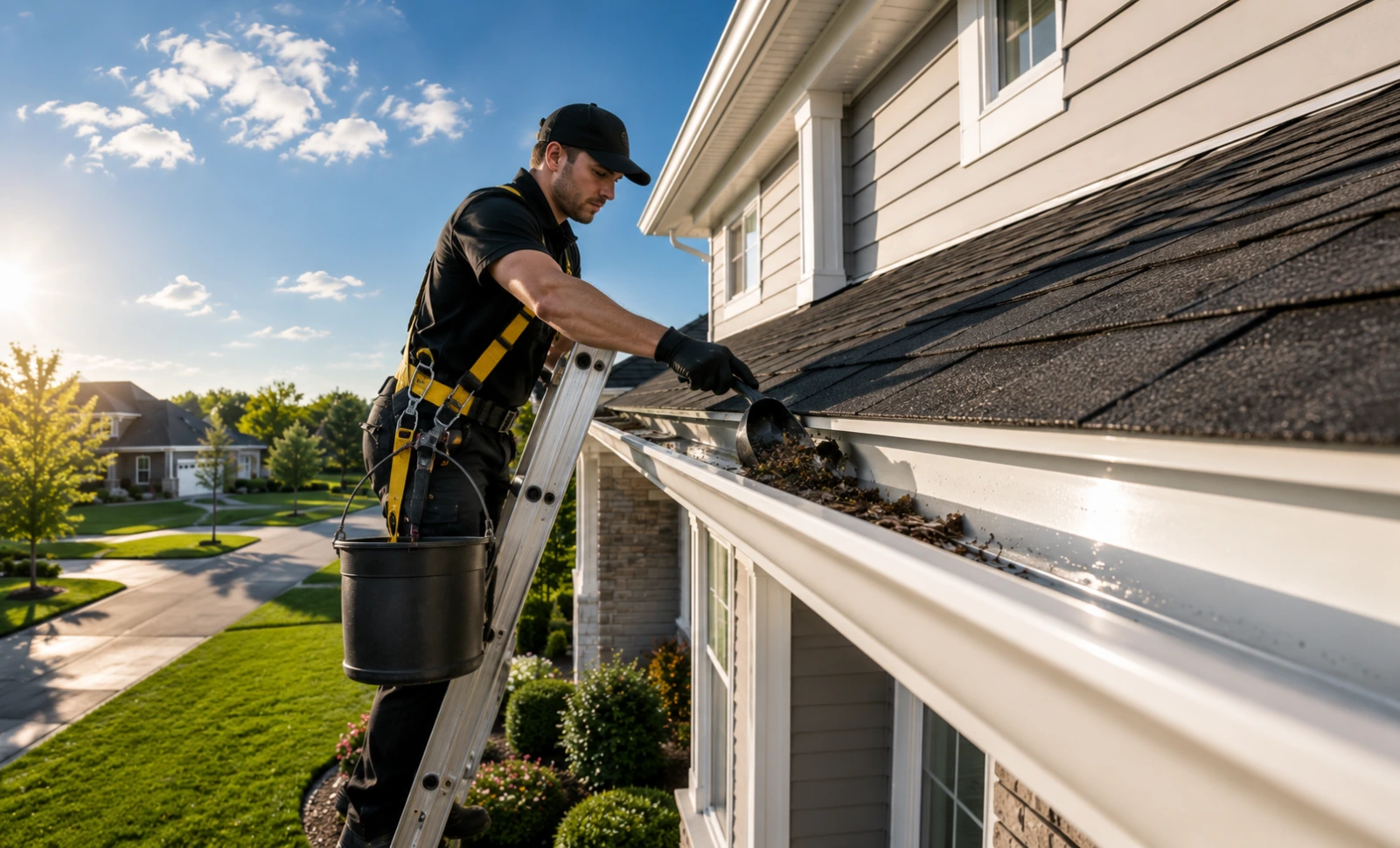 Gutter Channels — Roseville, CA Clean gutter channel after professional gutter cleaning in Roseville, CA