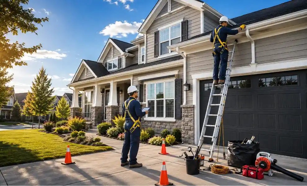 Insurance claim documentation for gutter water damage in Roseville CA